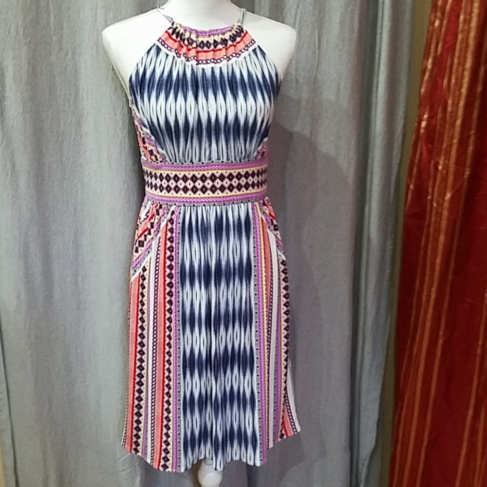 London Times Tribal Print Dress